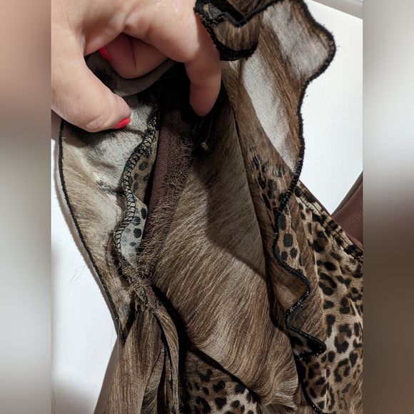 PLUS SIZE 2X waterfall layered dress animal print - Picture 4 of 8